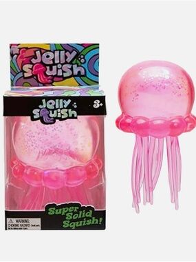 Nee Doh Jelly Squish Pink Jellyfish Squishy Toy